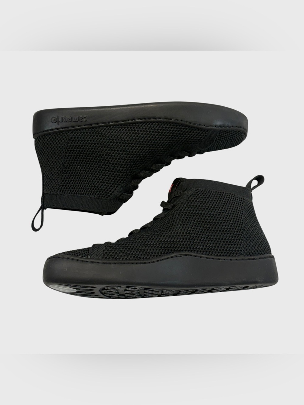 Camper Peu Touring Black Knit High Top Sneakers Size 38
